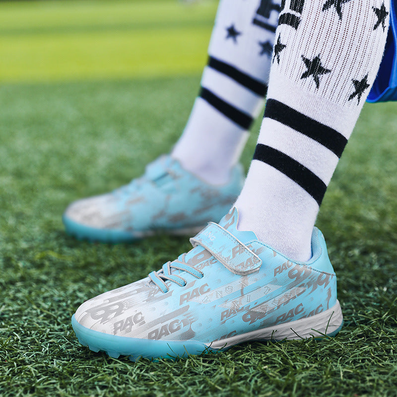 New Children's Magic Sticker Broken Nail Training Football Shoes Girls Boys Primary School Students Competition Training Sneakers