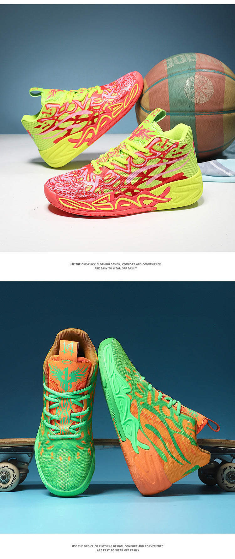 Fashion Trend Basketball Shoes New Youth Mandarin Duck Mesh Breathable Sports Shoes High-Top Training Boots