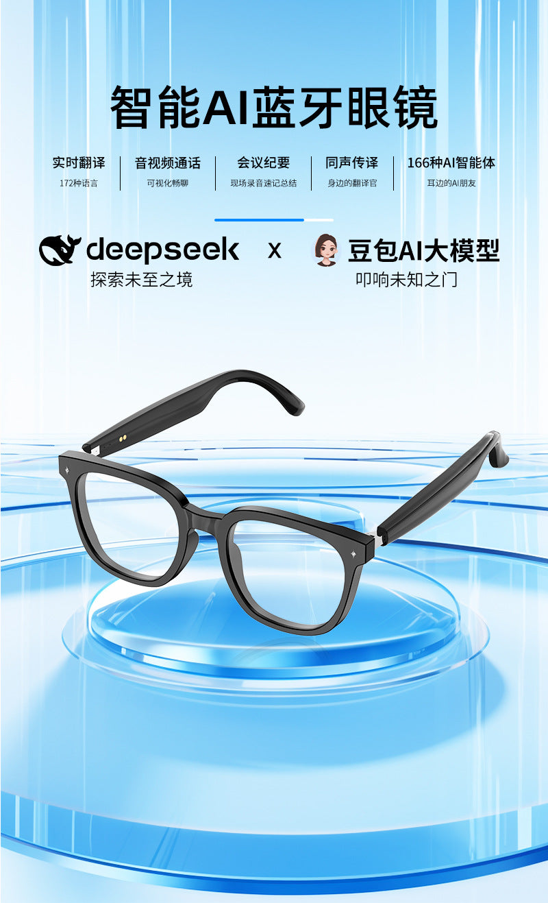 Factory direct sales smart glasses Bluetooth call ai Translation Driving Riding Comfortable Fashionable Sunglasses