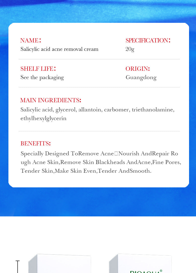 Full English Cream BIOAOUA Salicylic Acid Moisturizing Hydrating Fading Acne Marks  Wholesale
