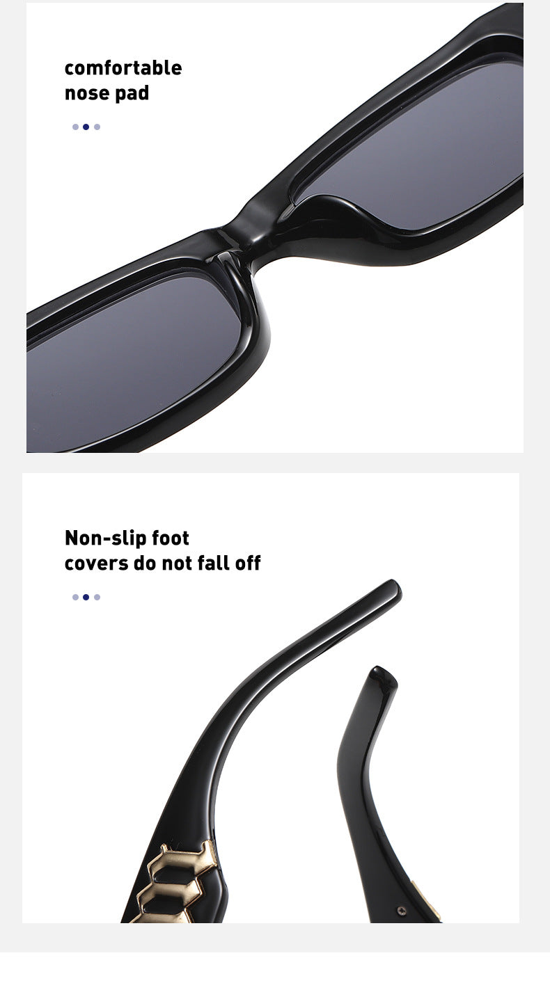 European and American Style Small Frame Sunglasses for Women Wholesale Fashion Wide Leg Sun Protection Sunglasses for Men UV Protection