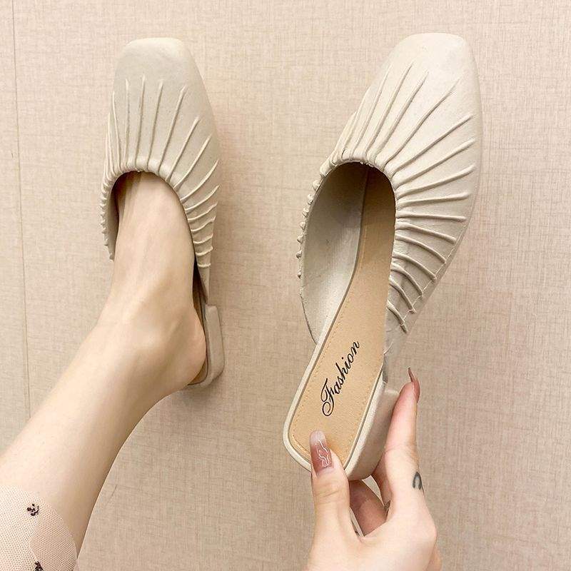 Lazy Closed-Toe Half Slippers for Women, All-Season Outdoor Waterproof Trendy Shoes, Korean Style Versatile Fashion Single Shoes, Women's Sandals