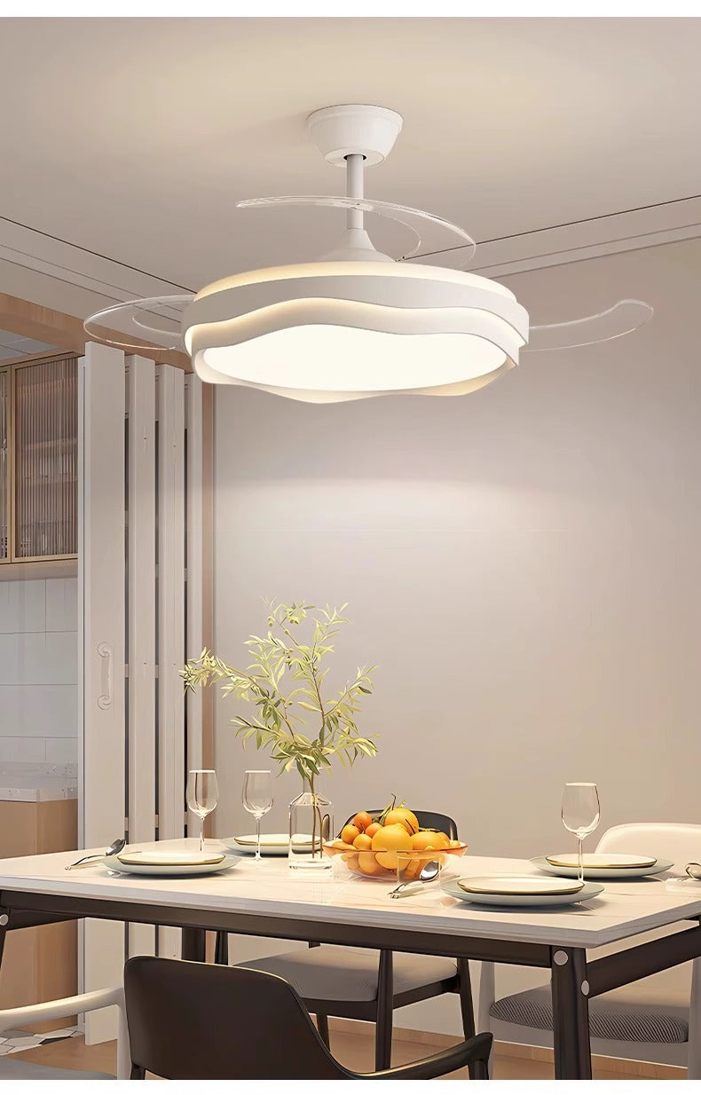 Invisible Fan Light Full Spectrum Eye Protection High Wind Power Silent Modern Simple Hall Bedroom Room Restaurant Ceiling Fan Light