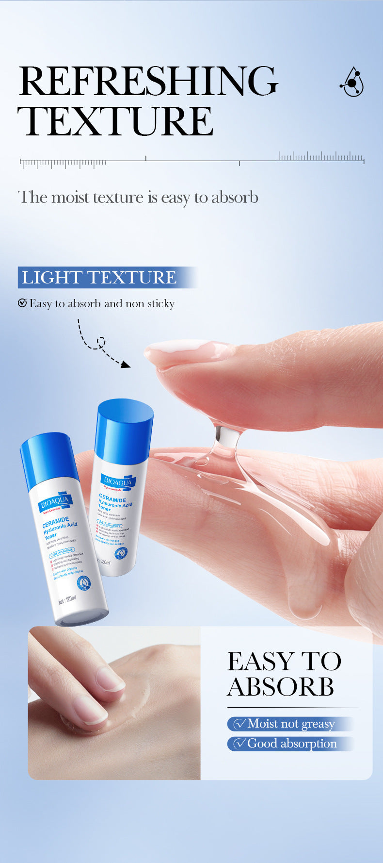 BIOAOUA Ceramide Hyaluronic Acid Moisturizing Toner Tightening Moisturizing Water  Wholesale