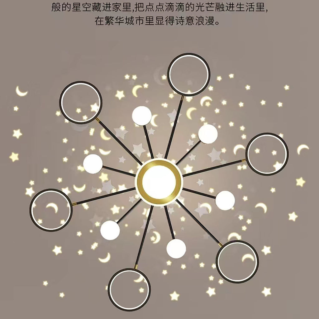 2025Modern Minimalist New Pendant Light Living Room Light Internet Celebrity Light Luxury Nordic Bedroom Hall Starry Sky Lighting Set