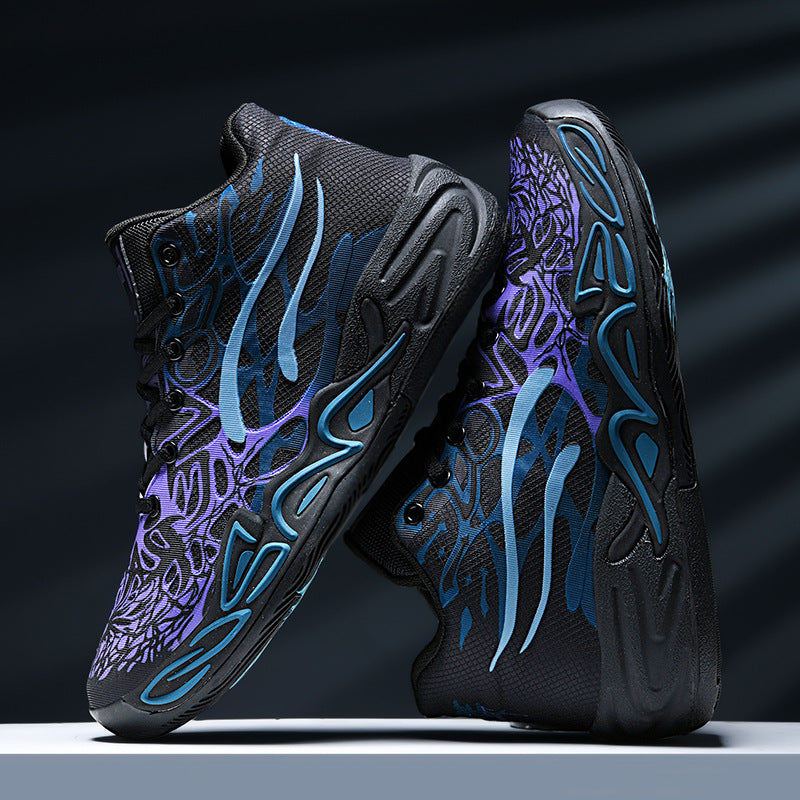 New Youth Trendy Sports Combat Boots Three Balls4Fashionable Men's Professional Practical Anti-Slip Wear-Resistant Basketball Shoes