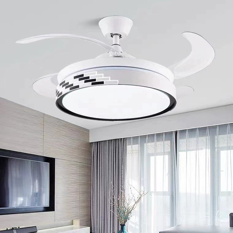 Invisible Fan Light for Home Bedroom Living Room Silent Variable Frequency Electric Fan Light Modern Simple Dining Room Ceiling Fan Light Wholesale