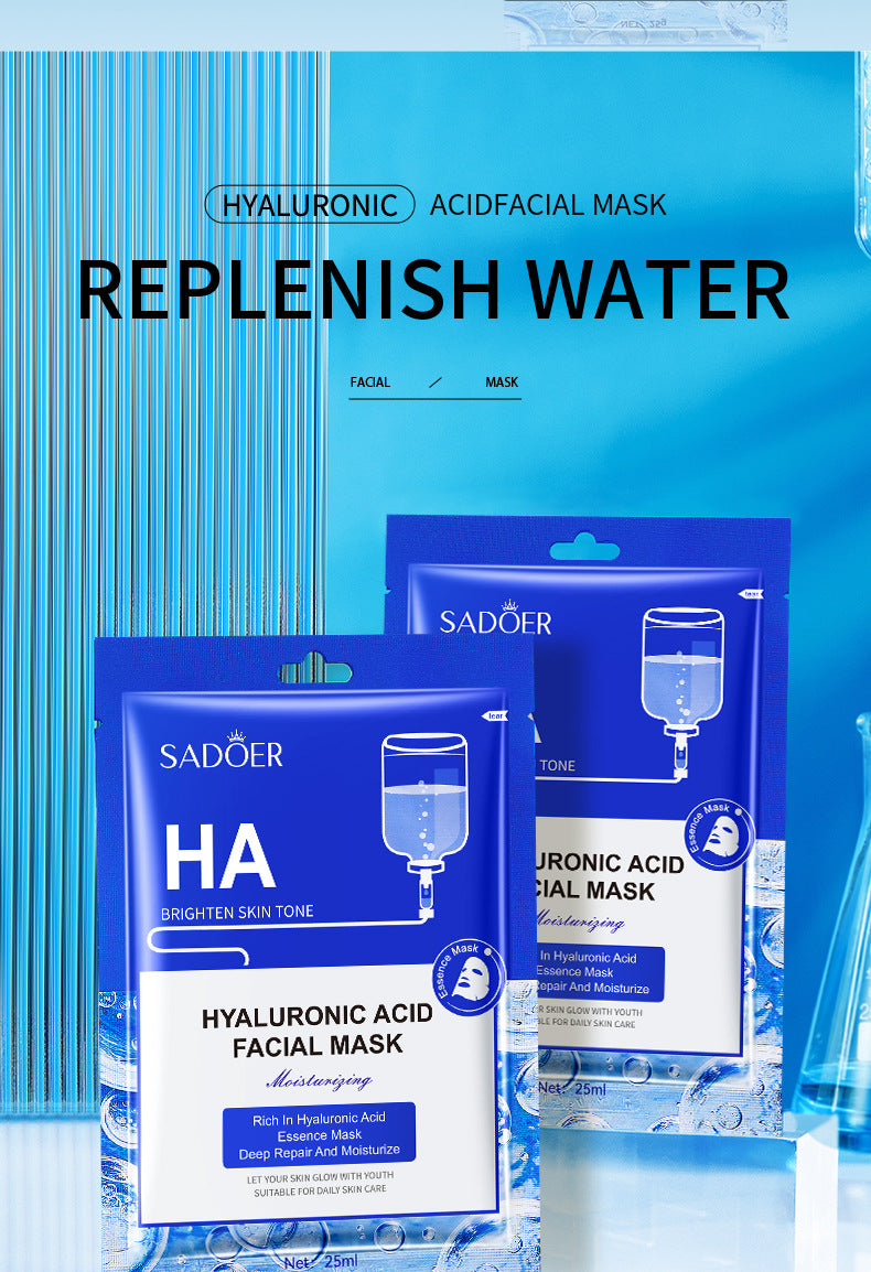 Full English Mask SADOER Hyaluronic Acid Vitamin E Oligopeptide Hydrating Moisturizing Tablets  Foreign Trade Wholesale