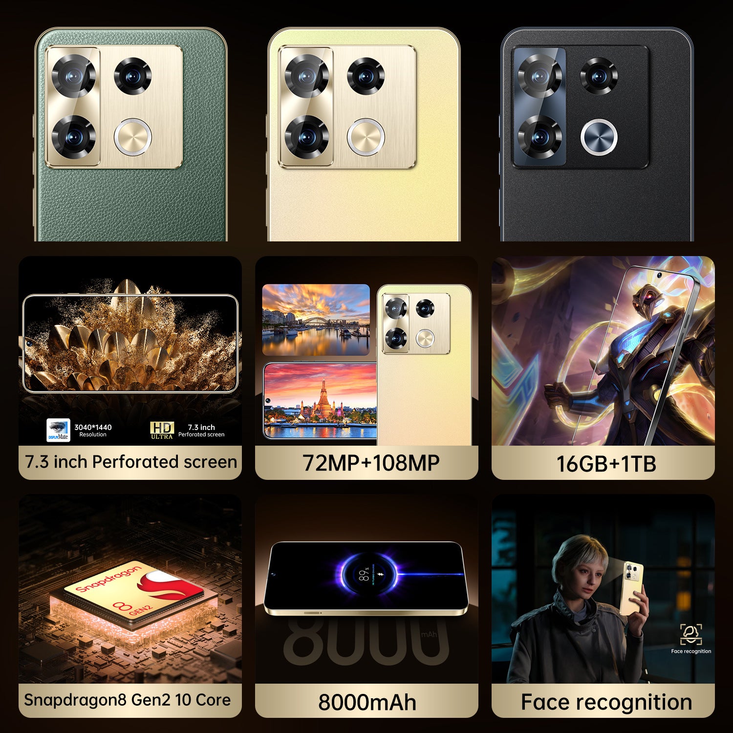 Popular Note40 Pro Smartphone16+1T Brand new Android phone7.3Inch Large Screen Wholesale