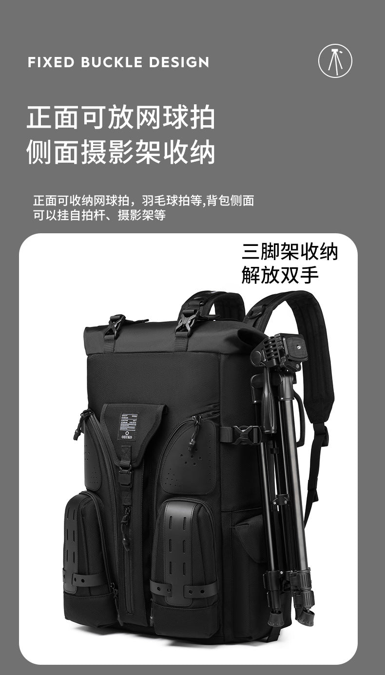 OZUKO Tactical Backpack Men's Shoulder Large Capacity Waterproof Baseball Bag Outdoor Travel Multifunctional Trendy Sports Bag
