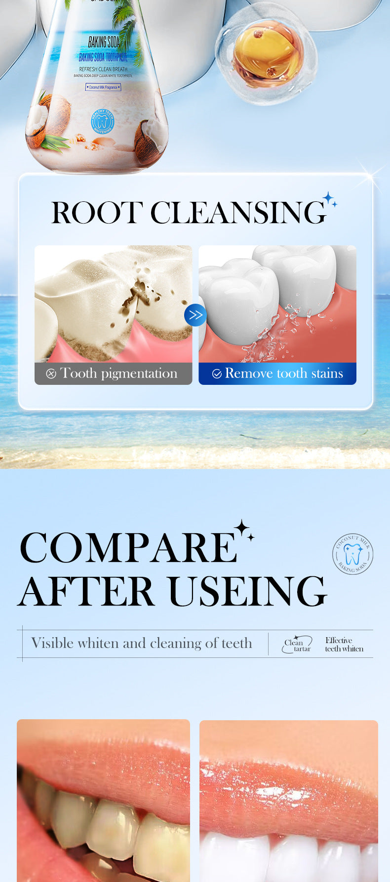 All English Toothpaste220gSADOER Niacinamide Probiotic Cleansing Stain Removal Oral Freshening  Wholesale