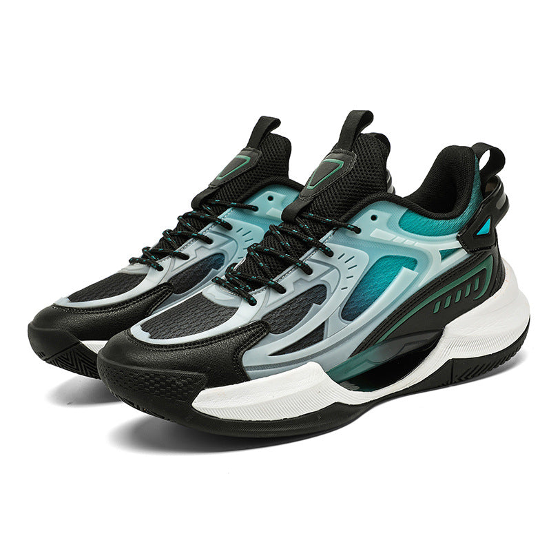 Four Seasons New Luminous Mesh Breathable Men's Shoes Casual Trendy Basketball Shoes High Elastic Cushioning Wear-Resistant Non-Slip Sports Shoes