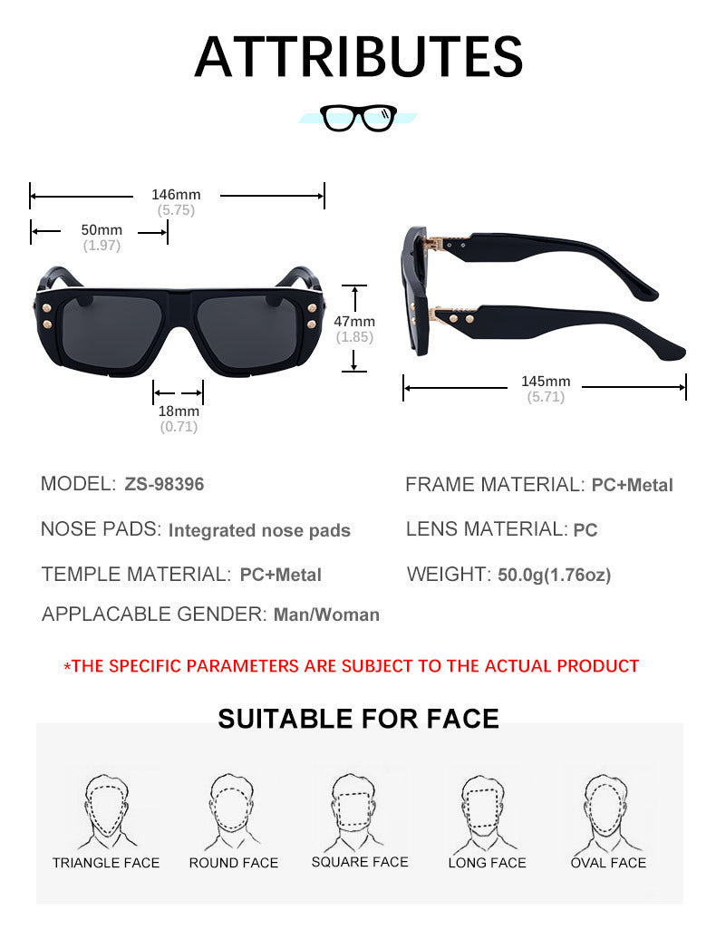 2025New Fashion Square Frame Sunglasses for Men, High-End Personality Outdoor Trend Driving Sun Protection Sunglasses for Men