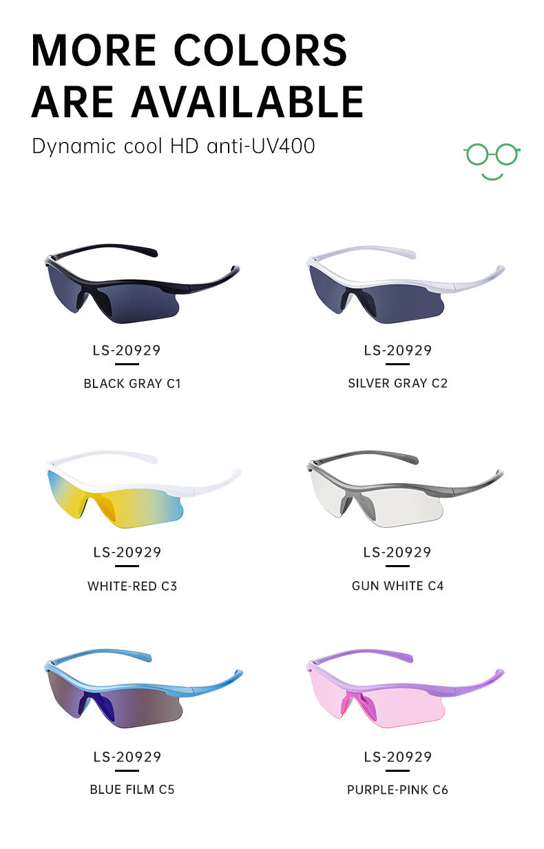 European and American Style Half-Frame Cycling Sunglasses Windproof Sunglasses for Women Personalized Outdoor Sports Running Glasses Eye Protection for Men