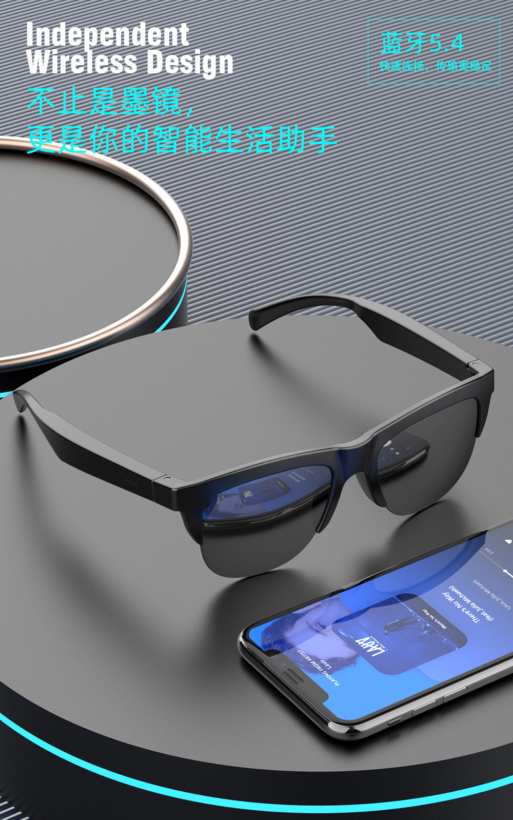 F01Wireless Stereo Smart Bluetooth Glasses Waterproof Bluetooth Hands-Free Call Music Playback Sunglasses Sunglasses