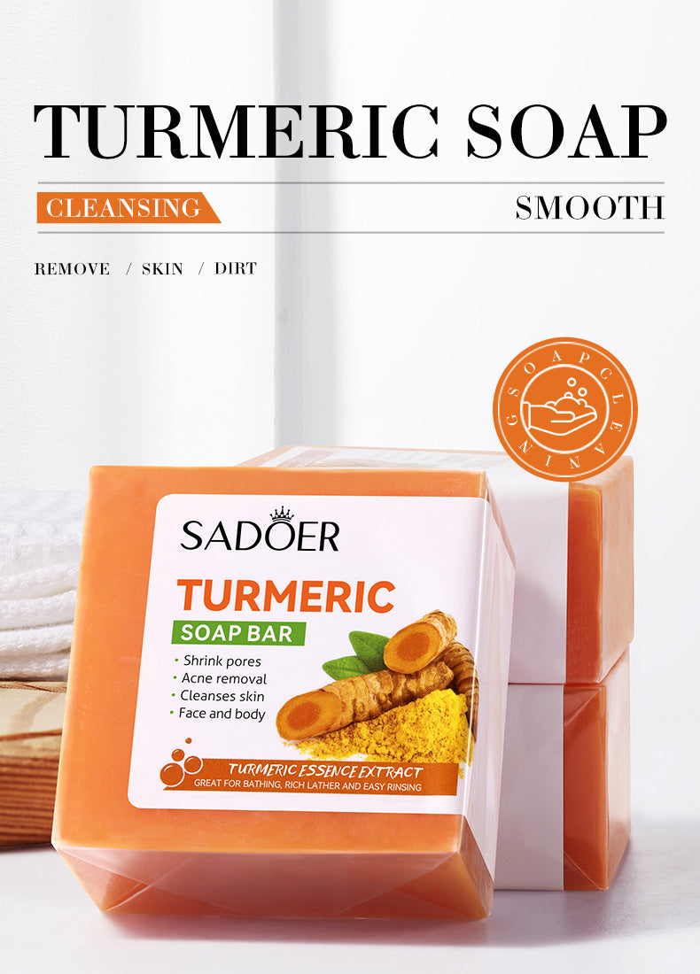Full English Turmeric Skincare Set SADOER Cleansing, moisturizing, hydrating five-piece set for  foreign trade wholesale