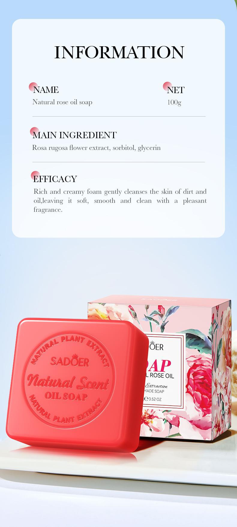 Full English Plant and Fruit Scented Soap100g SADOER Cleansing, Moisturizing Handmade Soap  Wholesale