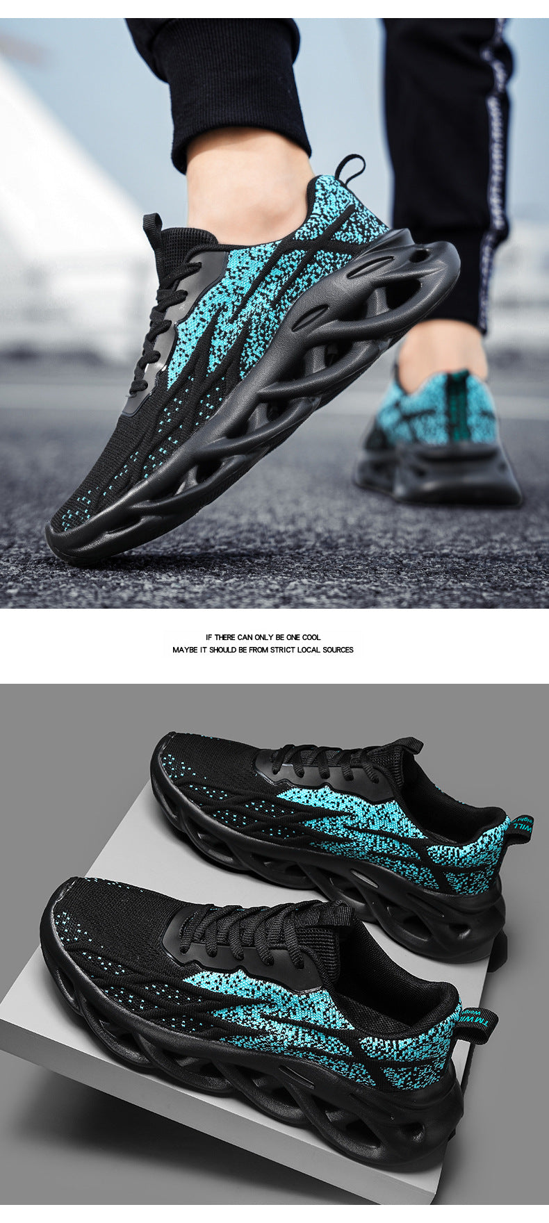 Summer Flyknit Breathable Running Shoes Braided Sole Casual Sports Shoes Men's Lightweight Trendy Shoes Professional Racing Running Shoes
