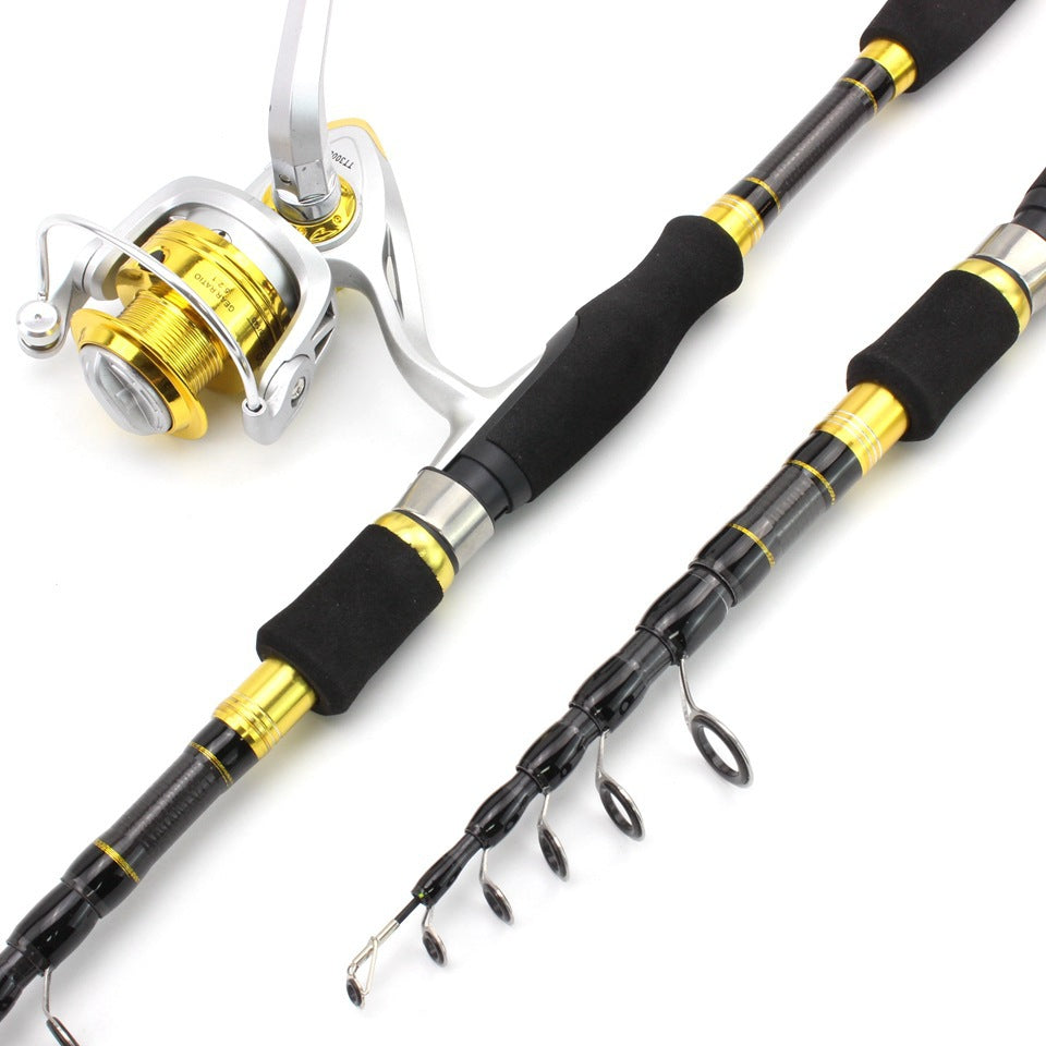 Short Section Retractable Lure Rod Carbon Fiber Ultra Short Hard Adjustable Fishing Rod FBA Overseas Warehouse Fishing Gear