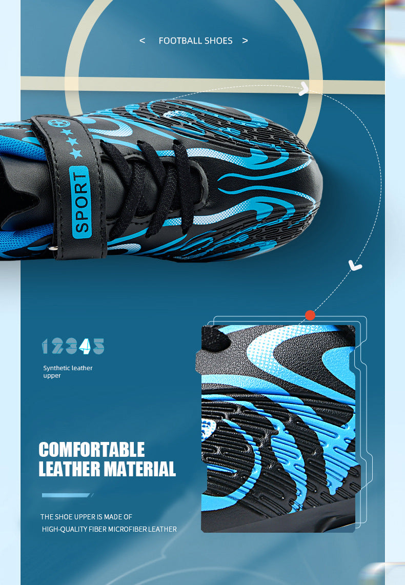 2025New Football Shoes for Men and Women, Medium and Large Children, Students, Long Spike Training Shoes, Youth Grass and Artificial Grass Field Sports