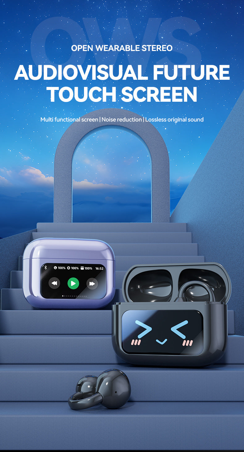 M100Hot-selling Popular Clip-on Touch Smart Color Screen High-Quality Bluetooth Earphones Wholesale from Factory Source