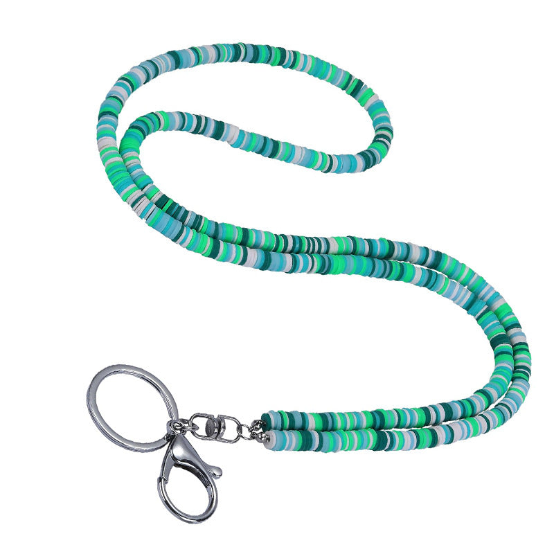 Bohemian Style Necklace Colorful Soft Clay Phone Key Beach Necklace Work Badge Pendant Women's Soft Clay Necklace