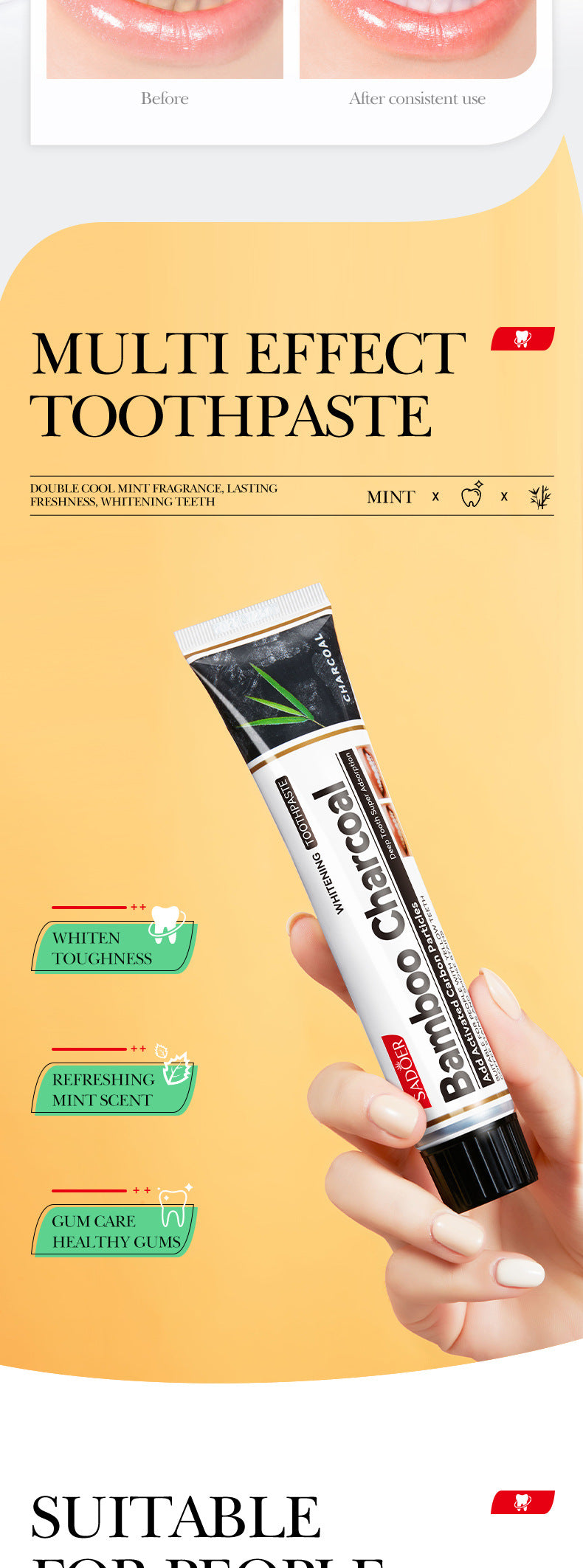Distribution Combination Toothpaste SADOER Clean teeth fresh oral care cross-border wholesale