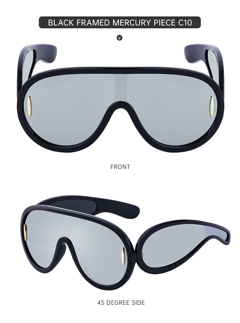 INS One-piece Large Frame Sunglasses for Women, European and American Fashion Sports Cycling Sunglasses, Windproof Glasses Wholesale