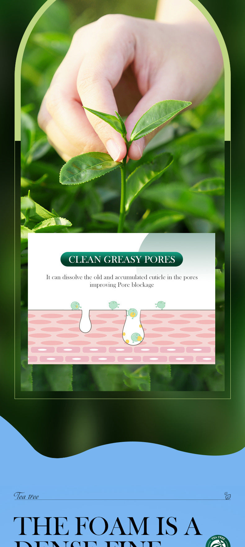 Full English Tea Tree Facial Cleanser100gSADOER Deep Cleansing Moisturizing Refreshing Cleanser  Wholesale