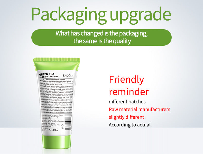 Full English Facial Cleanser150g SADOER Green Tea Cleansing Peach Moisturizing Cleanser  Wholesale