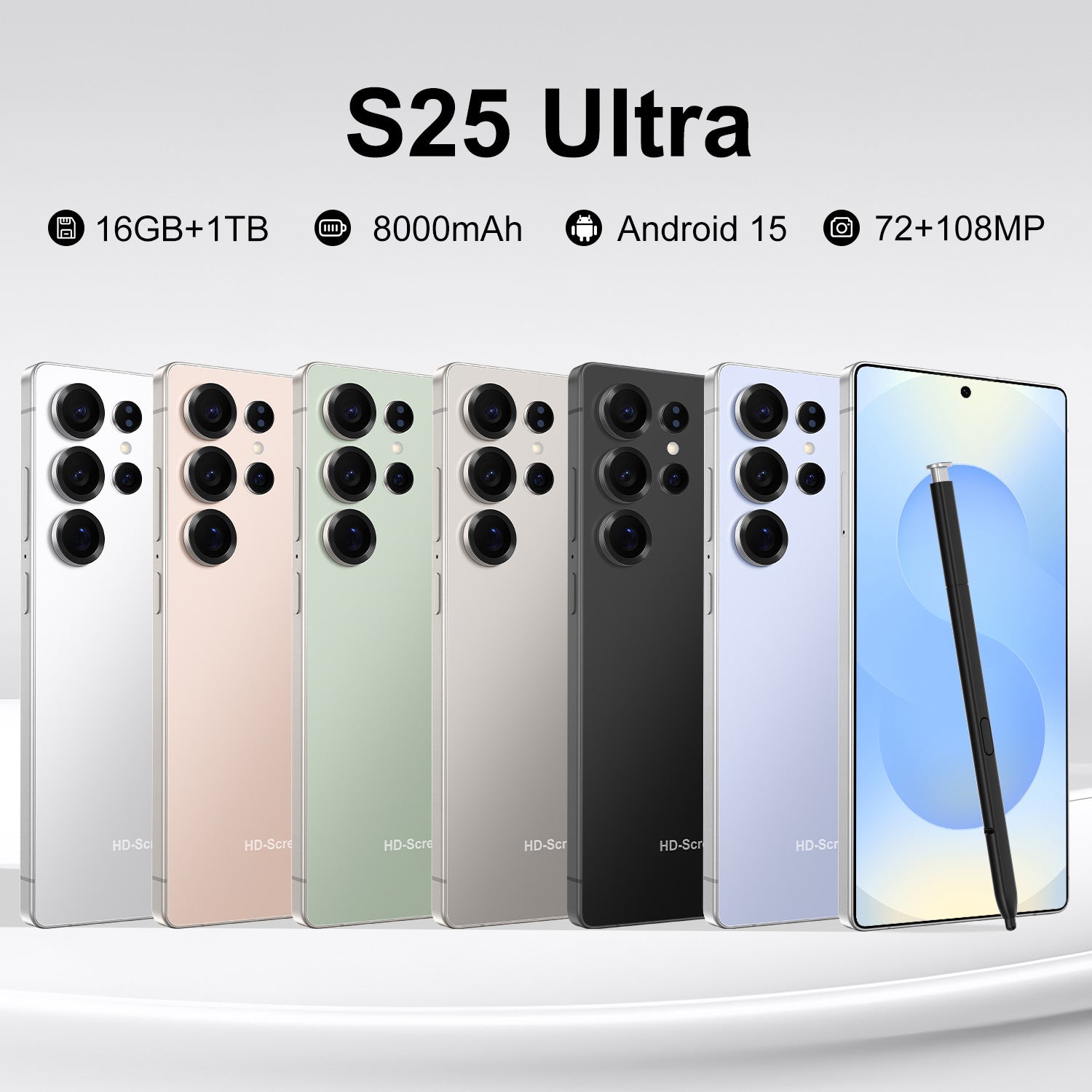 S25 Ultra Mobile phone with built-in stylus, large screen, Android15New Hot-Selling Bestseller5G Smartphone