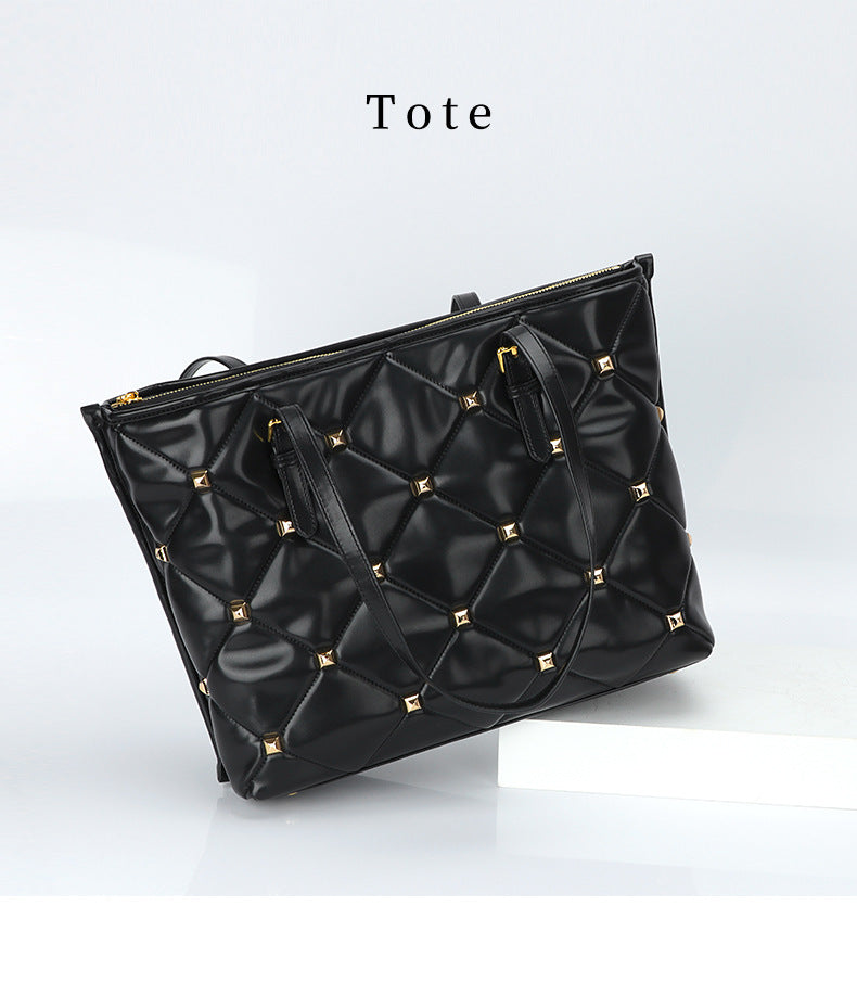 Women's Bag Niche Versatile New Quilted Tote Down Bag Textured Personality Large Capacity Handbag