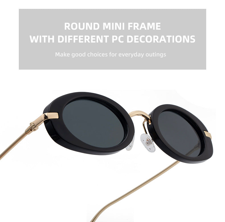 2025New European and American Fashion Oval Small Frame Sunglasses for Women, Trendy Personality Sun Protection Sunglasses Wholesale