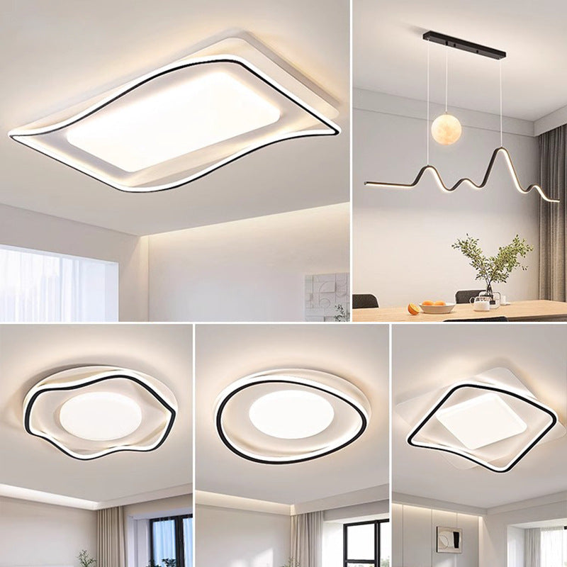Full Spectrum Eye Protection Smart Lighting Living Room Lamp Ultra-Thin Ultra-Bright Whole House Modern Simple Ceiling Lamp Cream Style