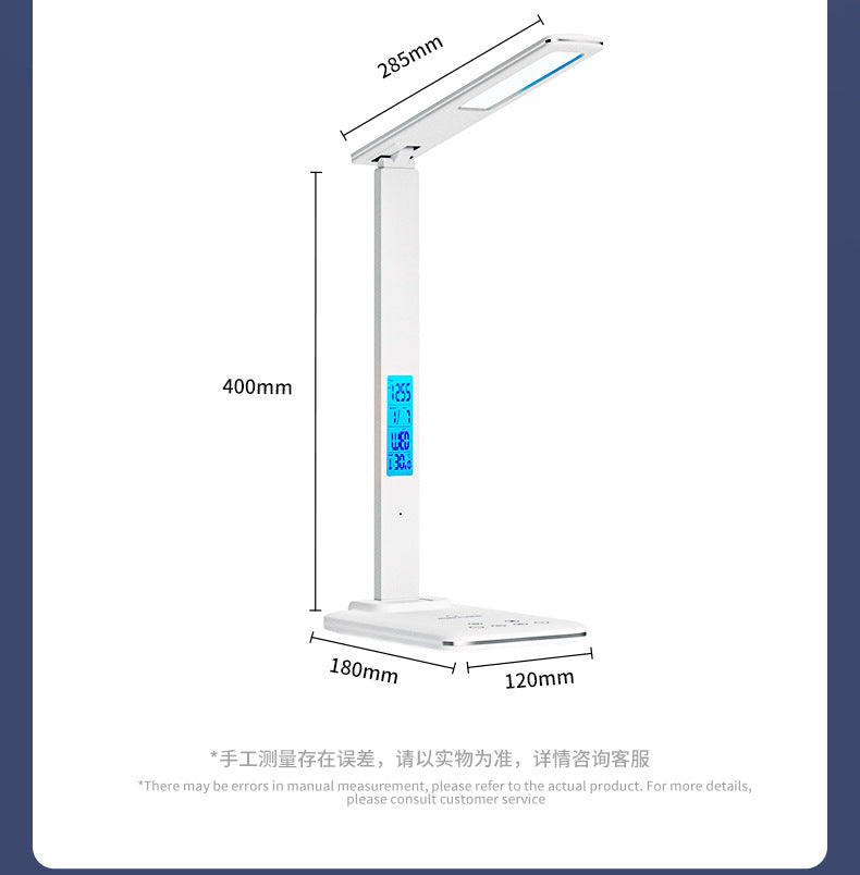 Amazon’s hottest eye protection desk lamp with wireless charging15W Desk Lamp with Clock Touch Dimming Bedroom Reading Lamp