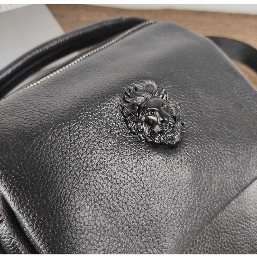 Niche Fingerprint Unlock Bag2024New High-End Men's Genuine Leather Small Handbag Crossbody Bag Guangzhou Trendy Bags