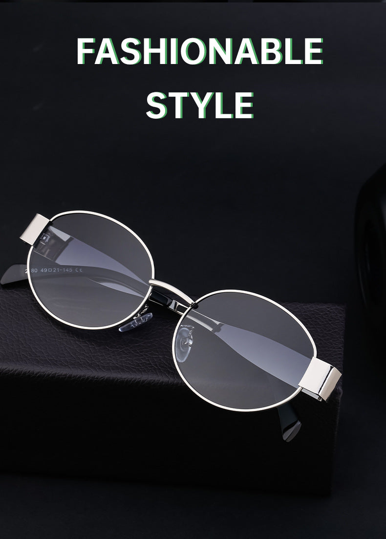 New European and American Fashion Oval Frame Sunglasses for Women High-end Sunglasses for Women Trendy Sunscreen Wholesale sunglass