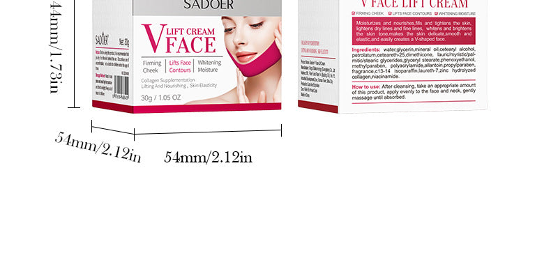 Full English V Face Tightening Cream30gSADOER Facial Lifting and Firming Skin Facial Cream  Foreign Trade Wholesale