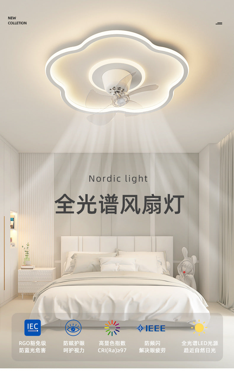 Full Spectrum Bedroom Light360Adjustable Head Shaking Silent Simple Modern Fan Light Cozy Study Master Bedroom Ceiling Light