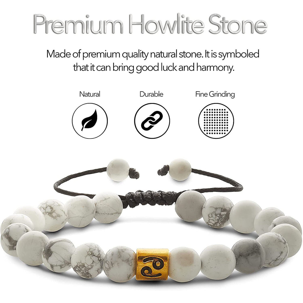 Hot Sale Lava Constellation White Turquoise Couple Bracelet Natural Stone Adjustable Handmade Woven Bracelet