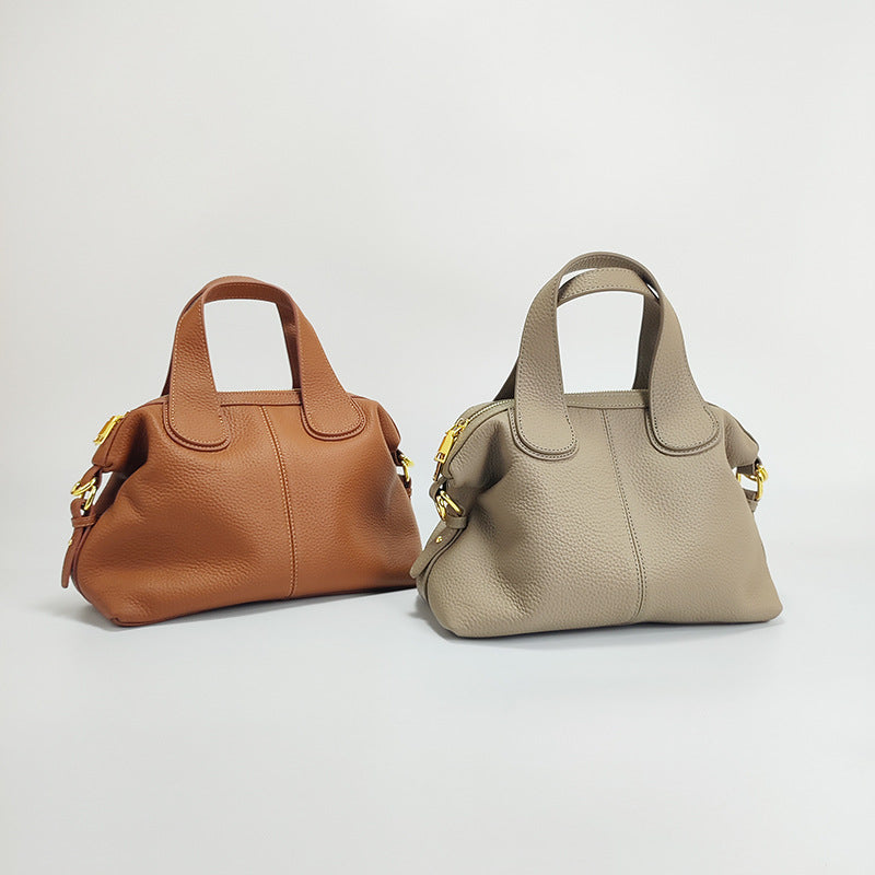 New Genuine Leather Women's Bag Large Capacity Top Layer Cowhide Handbag Crossbody Bag High-end Dumpling Bag Shiling Bag