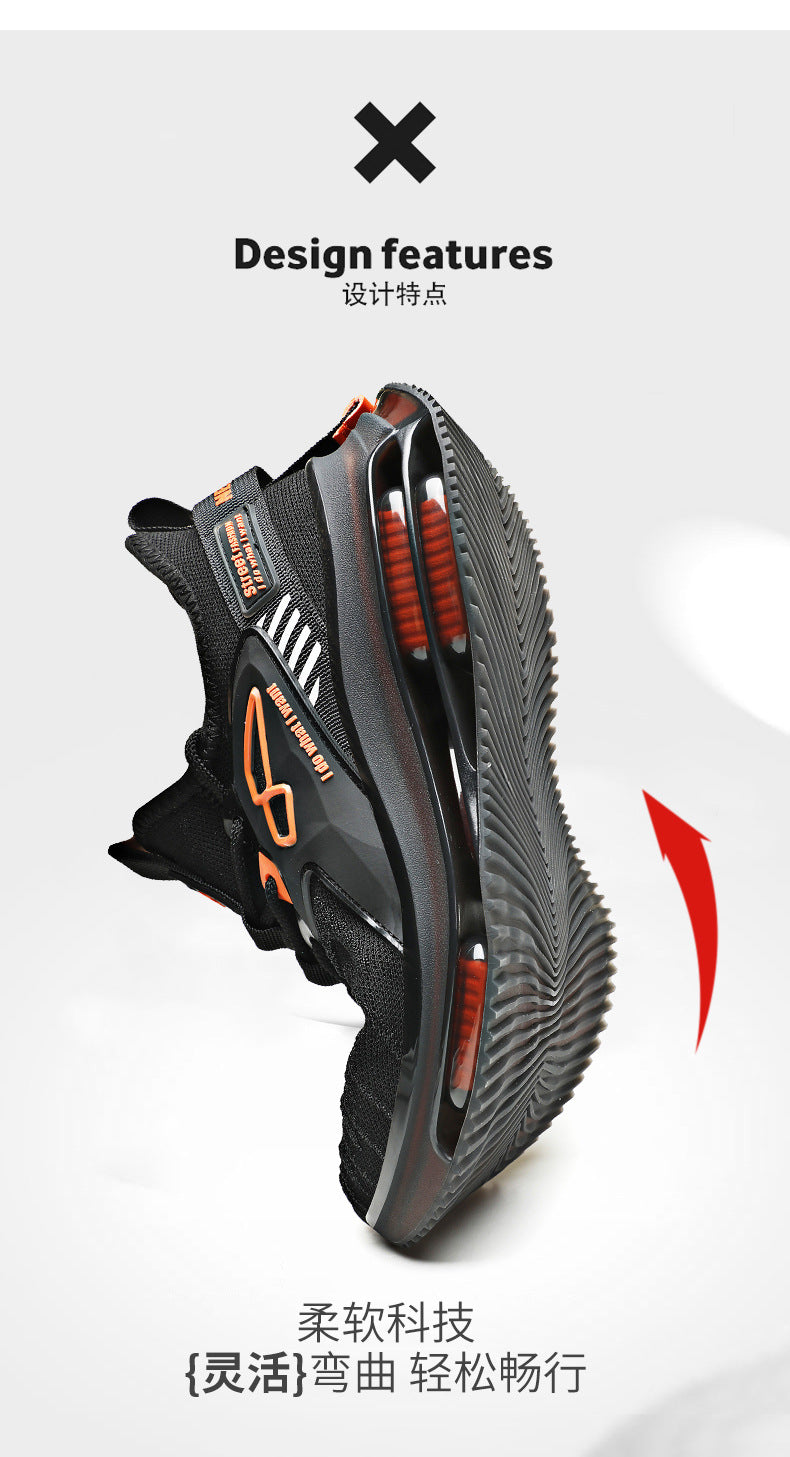 New Double Layer TPU Popcorn Big Sole Cushioning Rebound Sports Shoes Men's Fashion Light Luxury Versatile Casual Trendy Shoes