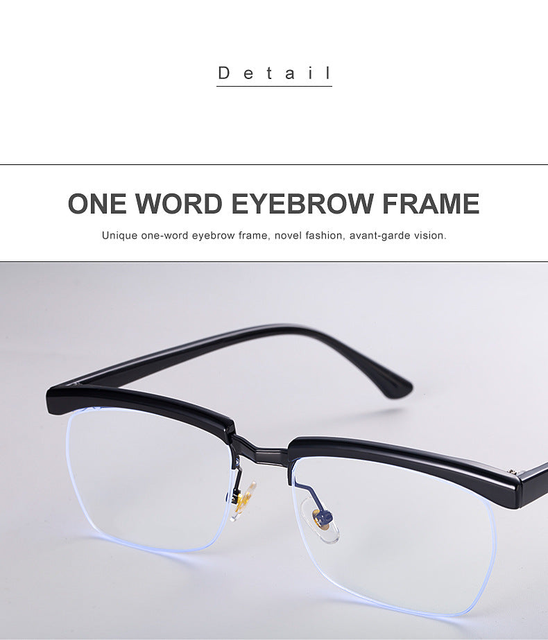 Tom Hardy's Legend of the Underground Half-Frame Glasses Frame High-End Blue Light Blocking Optical Glasses Internet Celebrity Style