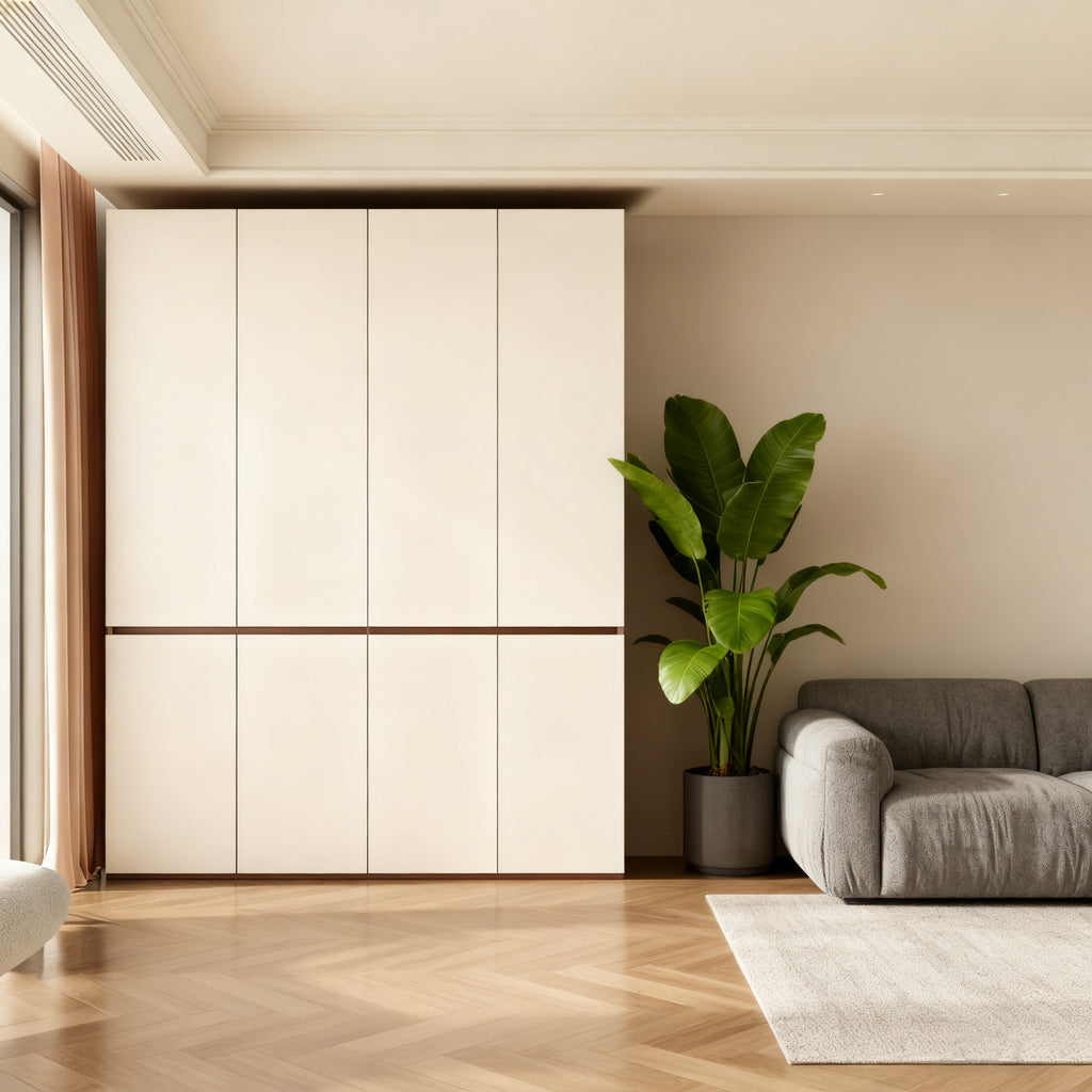 Custom Whole House Honeycomb Aluminum Alloy Wardrobe, Sectional Handle-Free, One Door to the Ceiling, Simple Home Bedroom Large Wardrobe