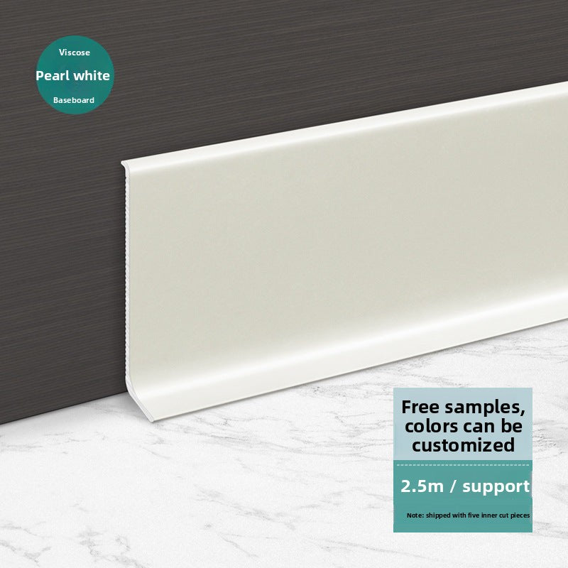 Aluminum alloy self-adhesive skirting board in cream style6cm Diamond-patterned white skirting line8Centimeter skin white metal baseboard