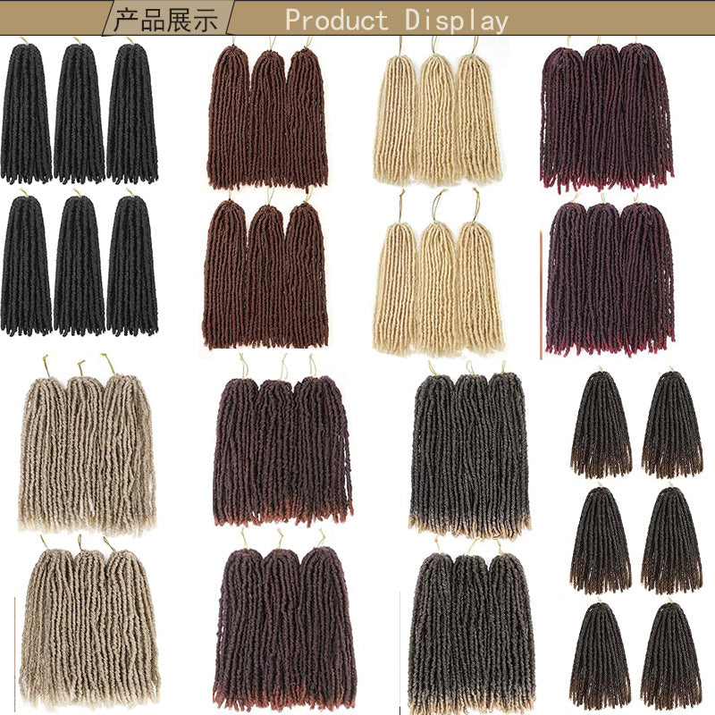 Europe and america cross border TEMU African Synthetic Hair Straight Gypsy Wig Hollow Braid straight Faux Locs