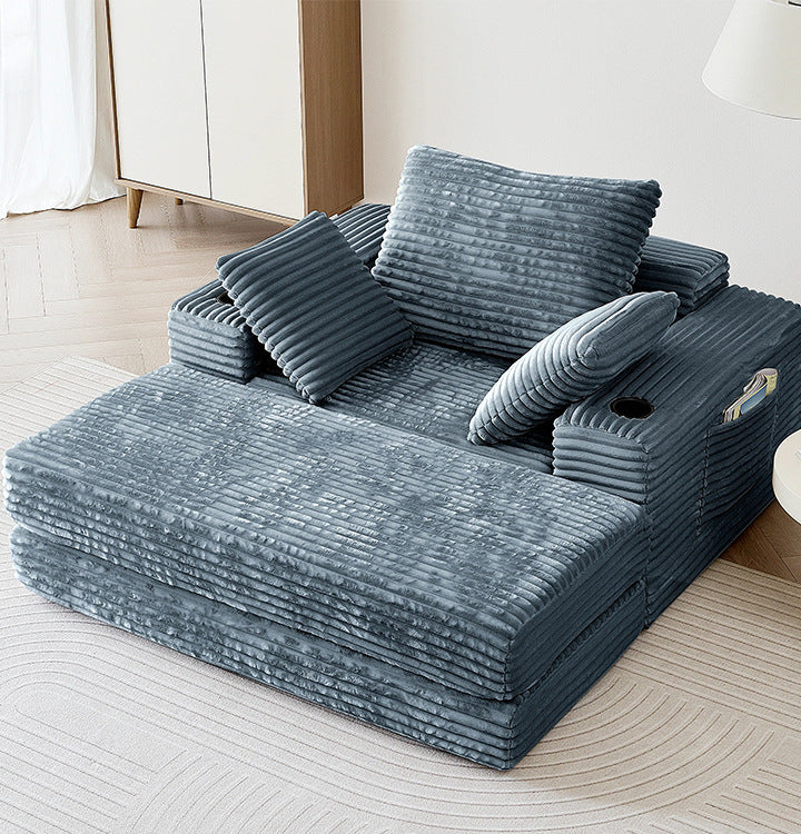Vacuum Compressed Sofa Second-Hand Modular Combination Small Apartment Wabi-Sabi Style Living Room Designer Lamb Wool Fabric Sofa