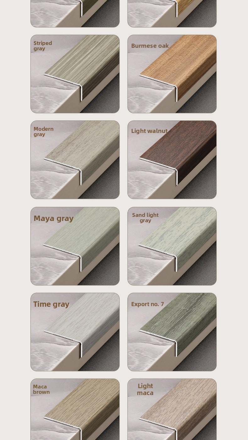Aluminum alloy wood grain L Right-angle ultra-narrow wood flooring edge trim strip7Door threshold edging trim, wardrobe corner fastener strip