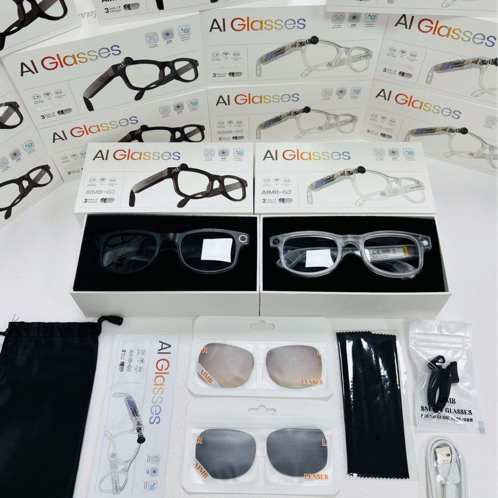 80010000 Pixel Smart Glasses AIMB-G2Photography and Videography1200P Audio and Video Recording Ai Translation+Music Control
