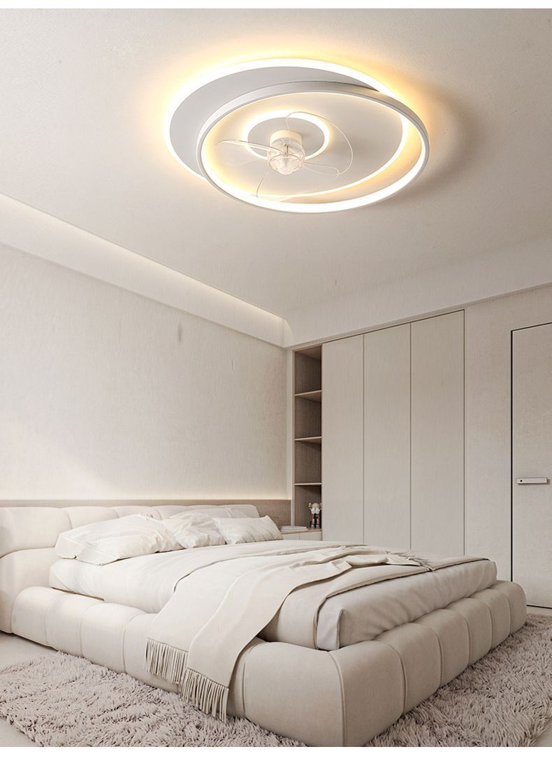 Bedroom Fan Light Electric Fan Intelligent Integrated Ceiling Fan Light Master Bedroom Room Modern Simple Full Spectrum Eye Protection